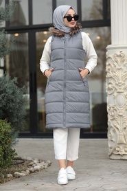 Neva Style - Grey İnflatable Vest 50880GR - Thumbnail