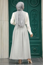 Neva Style - Grey Muslim Dual Suit 56741GR - Thumbnail