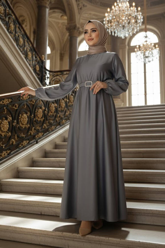 Neva Style - Grey Women Dress 5727GR - 1