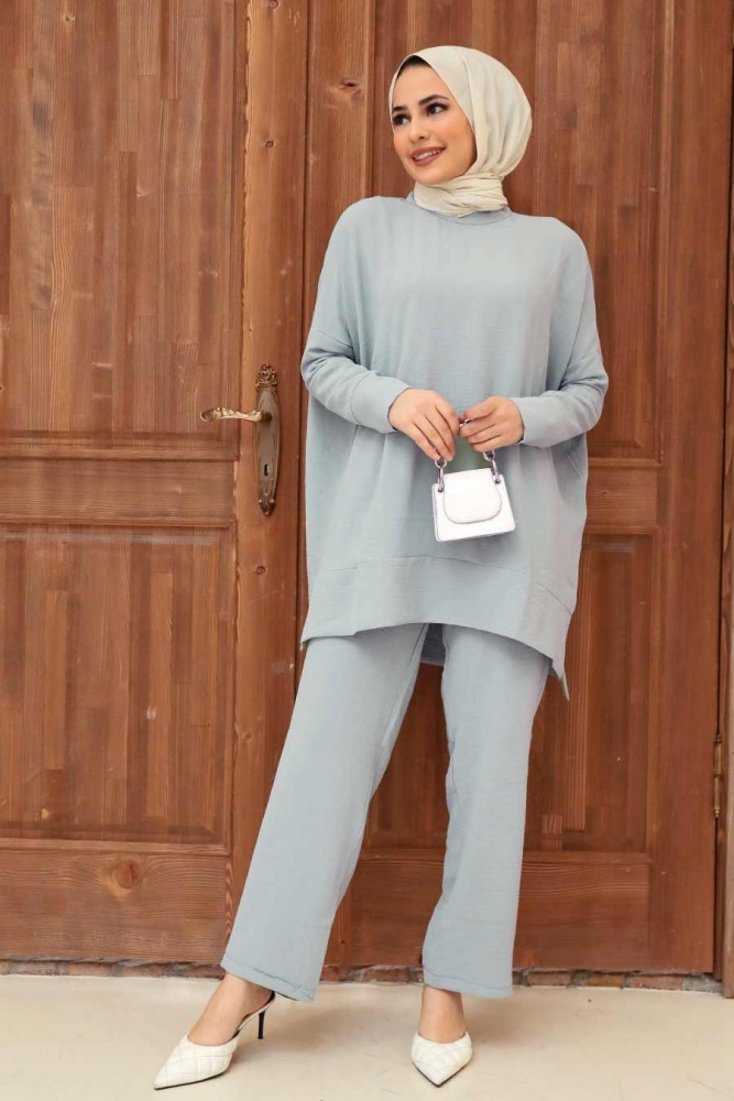 Neva Style - Gri Tesettür İkili Takım 13010GR - 1