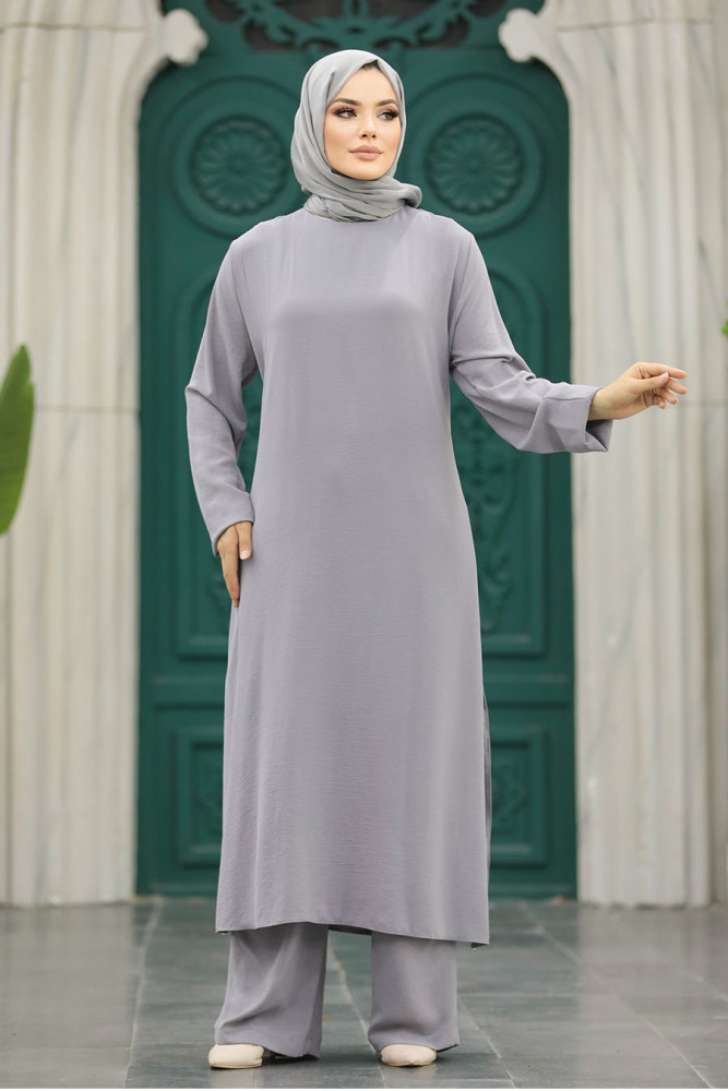 Neva Style - Gri Tesettür İkili Takım 65874GR - 2