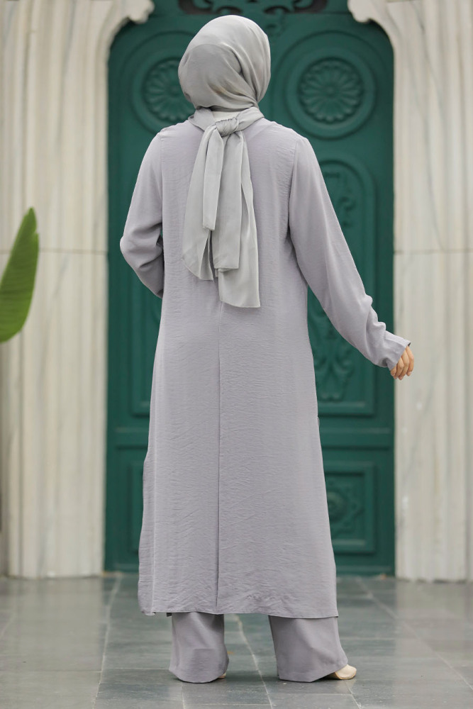 Neva Style - Gri Tesettür İkili Takım 65874GR - 4