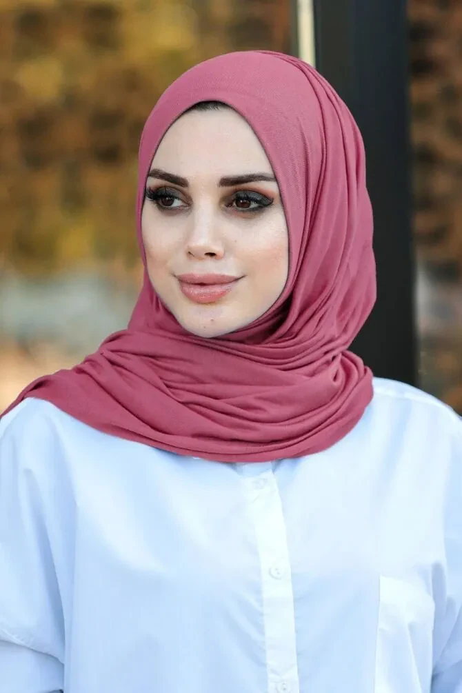  Gül Kurusu Penye Şal 7528GK - 1