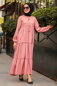 Neva Style - Gül Kurusu Tesettür Elbise 4810GK - Thumbnail