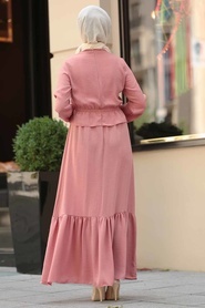Neva Style - Gül Kurusu Tesettür Elbise 50170GK - Thumbnail