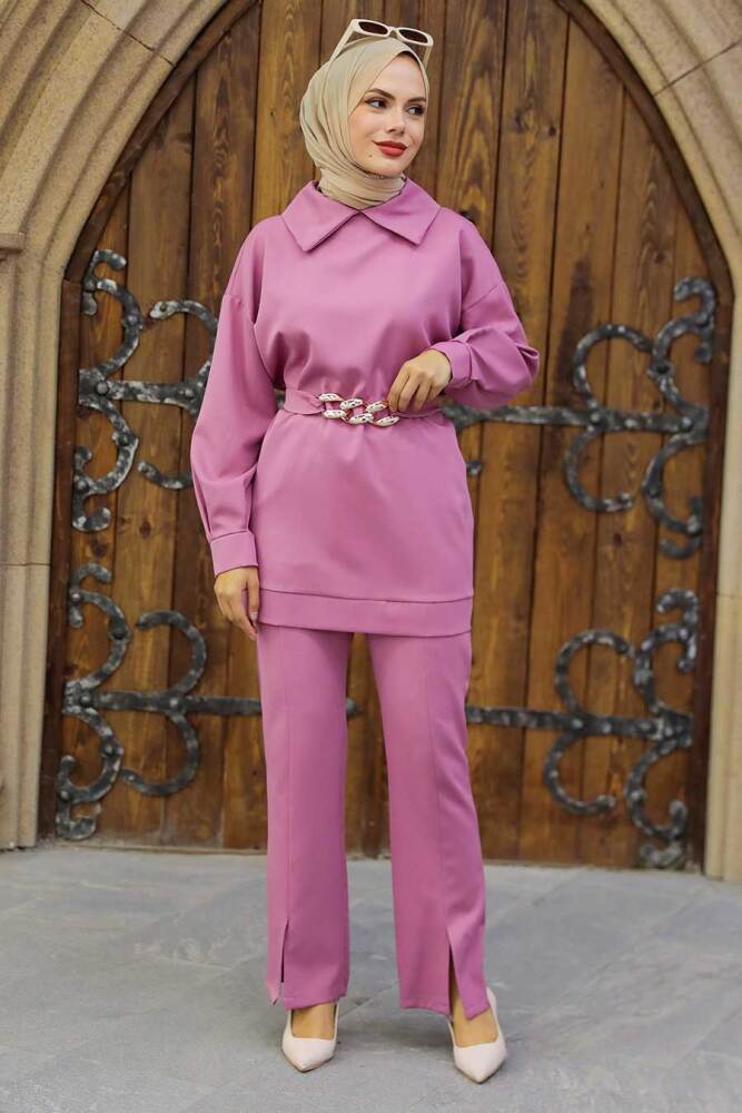 Neva Style - Gül Kurusu Tesettür İkili Takım 5211GK - 5
