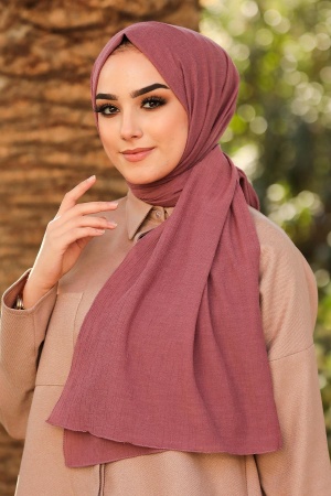 Neva Style - Gül Kurusu Tesettür Şal 7563GK - 1