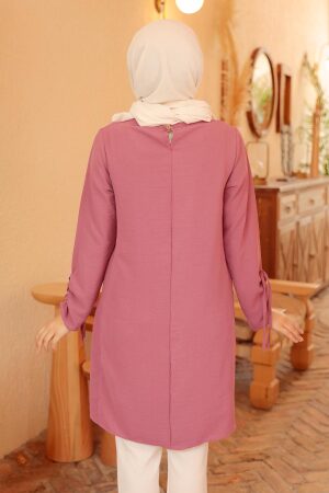 Neva Style - Gül Kurusu Tesettür Tunik 4044GK - 3