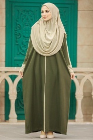 Neva Style - Haki Tesettür Namaz Elbisesi 2309HK - Thumbnail