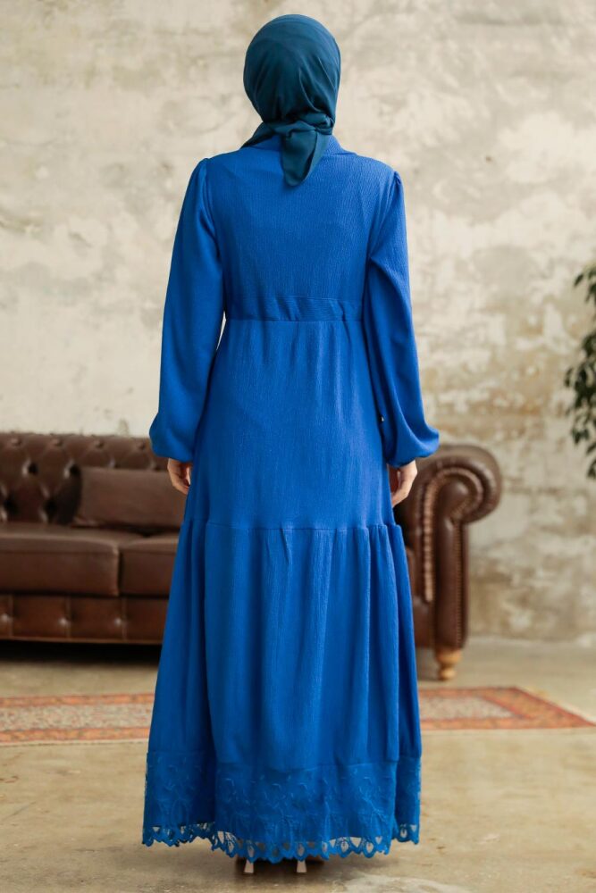 İndigo Blue High Quality Dress 5878IM - 3