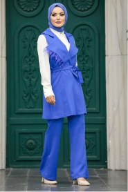 Neva Style - İndigo Blue High Quality Dual Suit 5916IM - Thumbnail