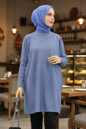 Neva Style - İndigo Blue High Quality Knitwear Tunic 3399IM - 1