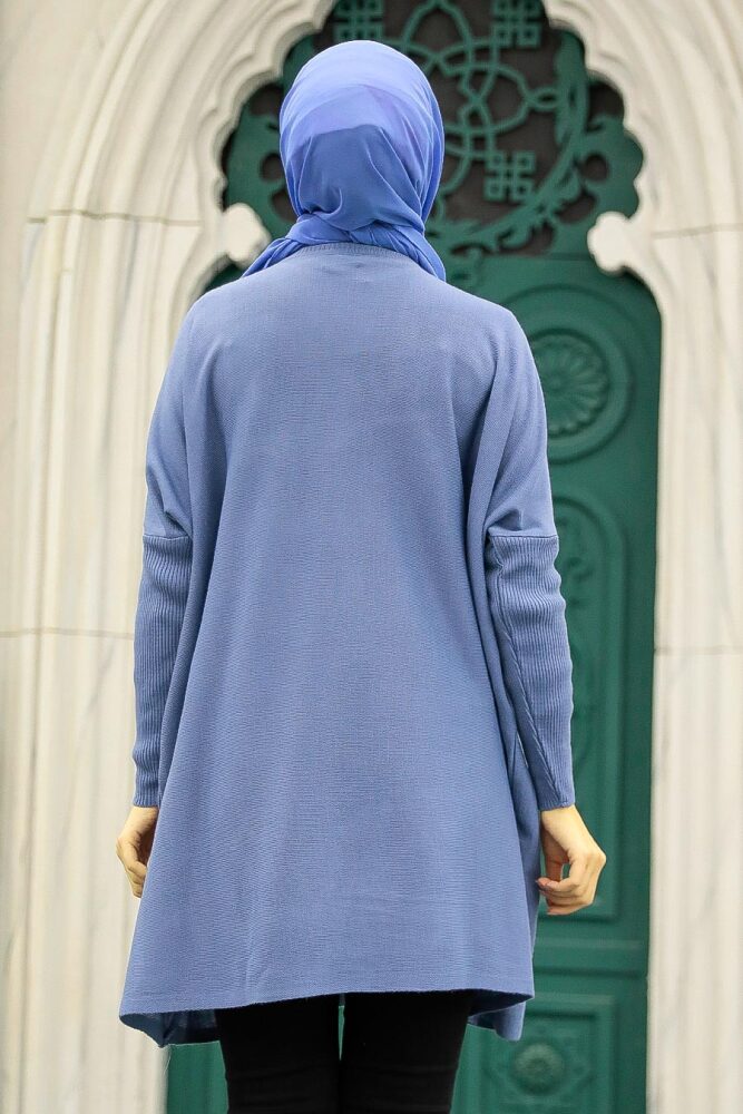 Neva Style - İndigo Blue High Quality Knitwear Tunic 3399IM - 4