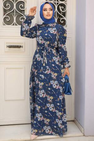 İndigo Blue Hijab Dress 29711IM 