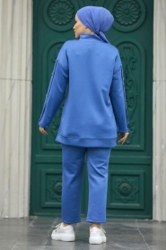 Neva Style - İndigo Blue Hijab For Women Dual Suit 70241IM - Thumbnail