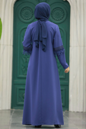 Neva Style - İndigo Blue Hijab For Women Turkish Abaya 10021IM - Thumbnail