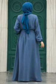 Neva Style - İndigo Blue Hijab For Women Turkish Abaya 62534IM - Thumbnail