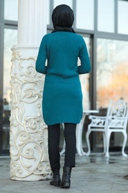 Neva Style - Indigo Blue Hijab Knitwear Tunic 20091IM - Thumbnail