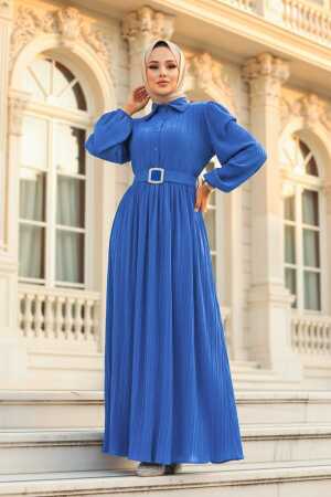 İndigo Blue Hijab Maxi Dress 5936IM - 1