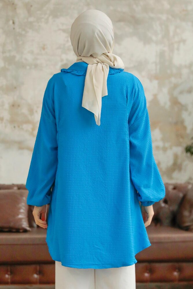 İndigo Blue Hijab Shirt 1114IM - 3
