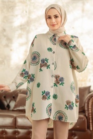 Neva Style - İndigo Blue Hijab Tunic 11305IM - Thumbnail