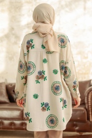 Neva Style - İndigo Blue Hijab Tunic 11305IM - Thumbnail