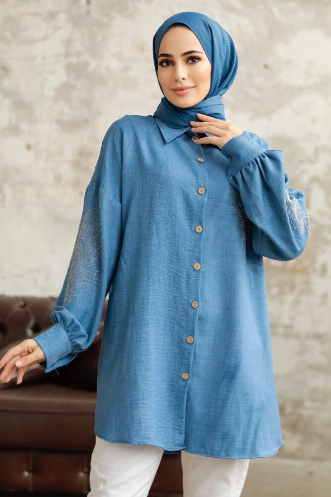 İndigo Blue Hijab Tunic 11351IM - 2