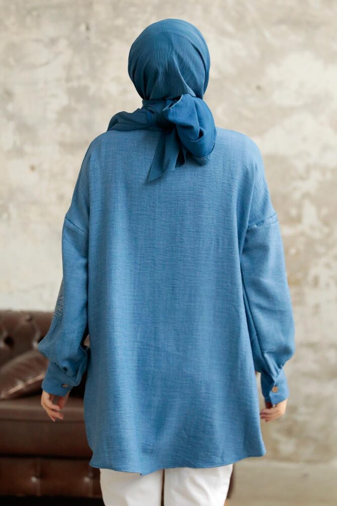İndigo Blue Hijab Tunic 11351IM - 3