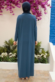 Neva Style - İndigo Blue Hijab Turkish Abaya 17801IM - Thumbnail