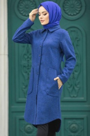 Neva Style - İndigo Blue Hijab Turkish Tunic 5951IM - Thumbnail