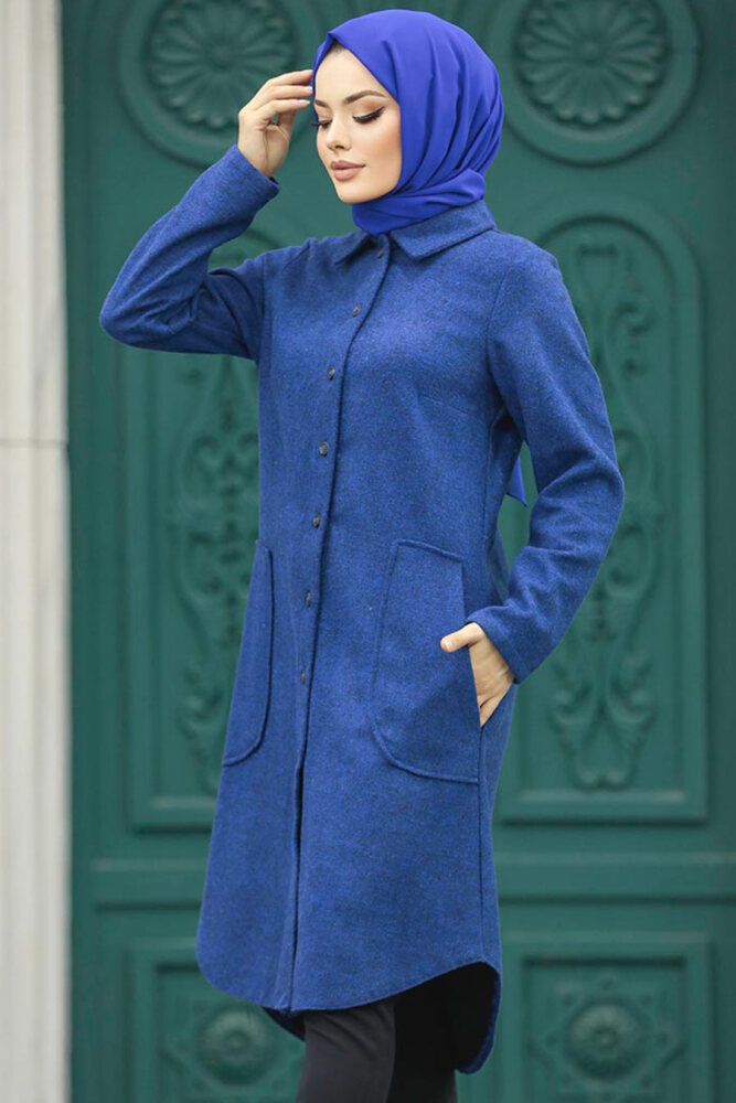İndigo Blue Hijab Turkish Tunic 5951IM - 3