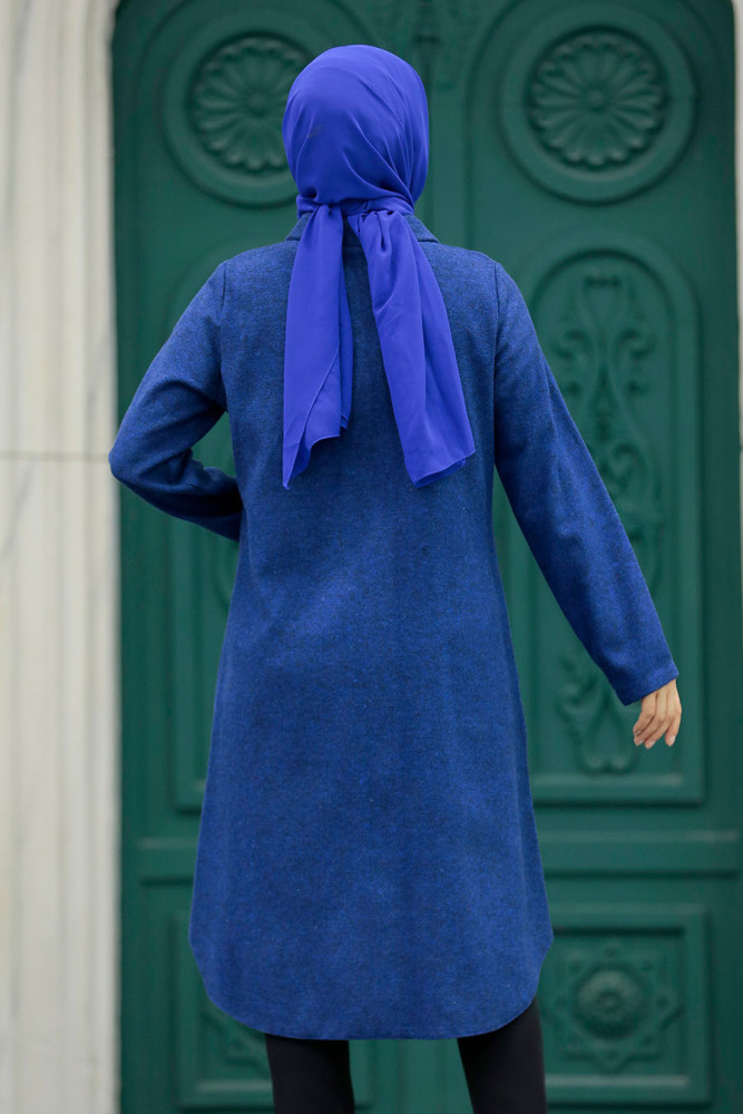 İndigo Blue Hijab Turkish Tunic 5951IM - 5