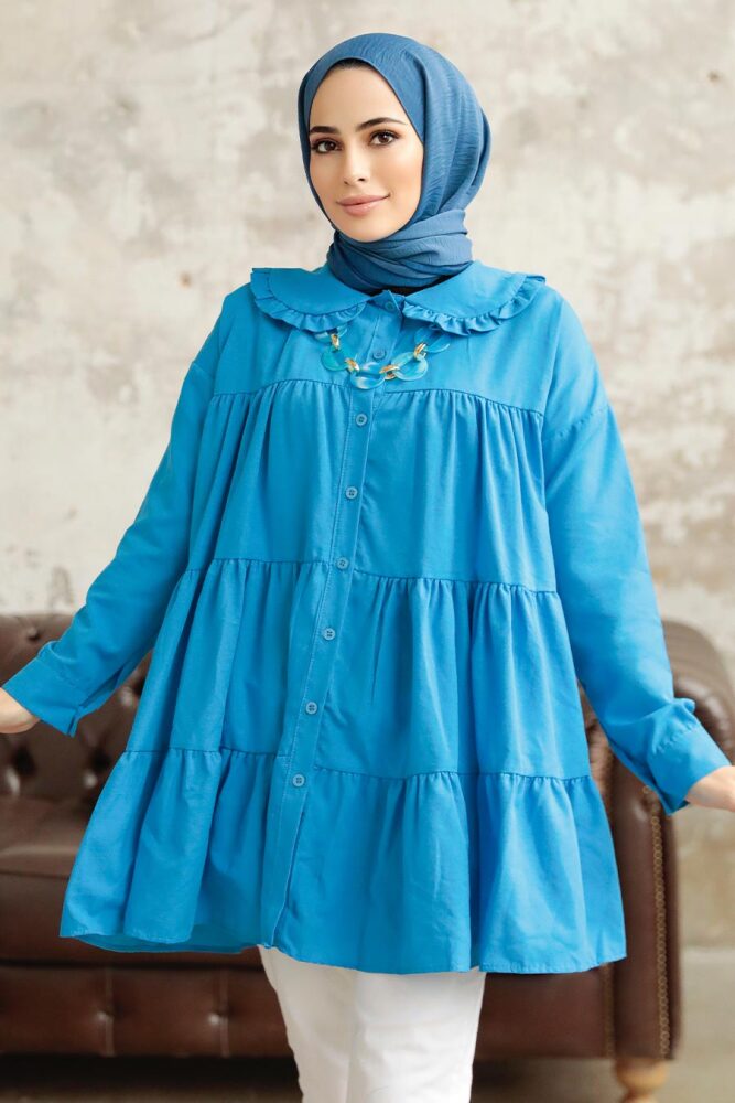 İndigo Blue Long Sleeve Tunic 11281IM - 2