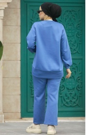 Neva Style - İndigo Blue Modest Dual Suit 7113IM - Thumbnail