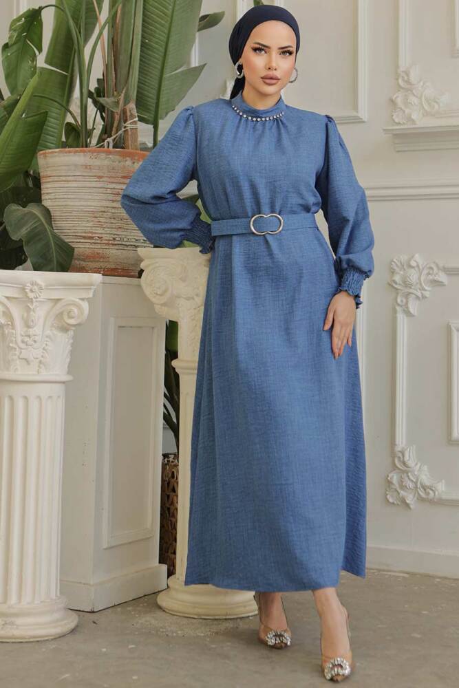 İndigo Blue Modest Maxi Dress 661IM - 3