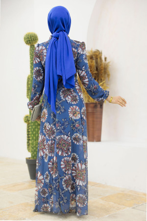 İndigo Blue Muslim Dress 279320IM - 4