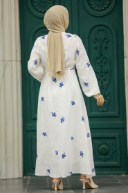 Neva Style - İndigo Blue Women Dress 13321IM - Thumbnail