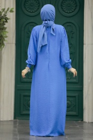 Neva Style - İndigo Blue Women Dress 89531IM - Thumbnail