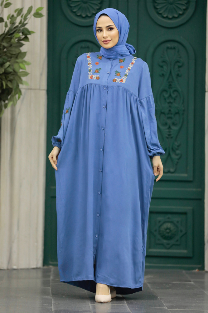 İndigo Blue Women Turkish Abaya 8925IM - 1