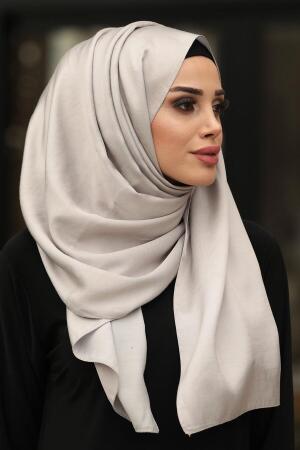 Neva Style - İpek Görünümlü Gümüş Şal 7501GMS - NEVA STYLE SALLAR