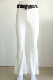 Neva Style - İspanyol Paça Beyaz Tesettür Pantolon 10781B - Thumbnail