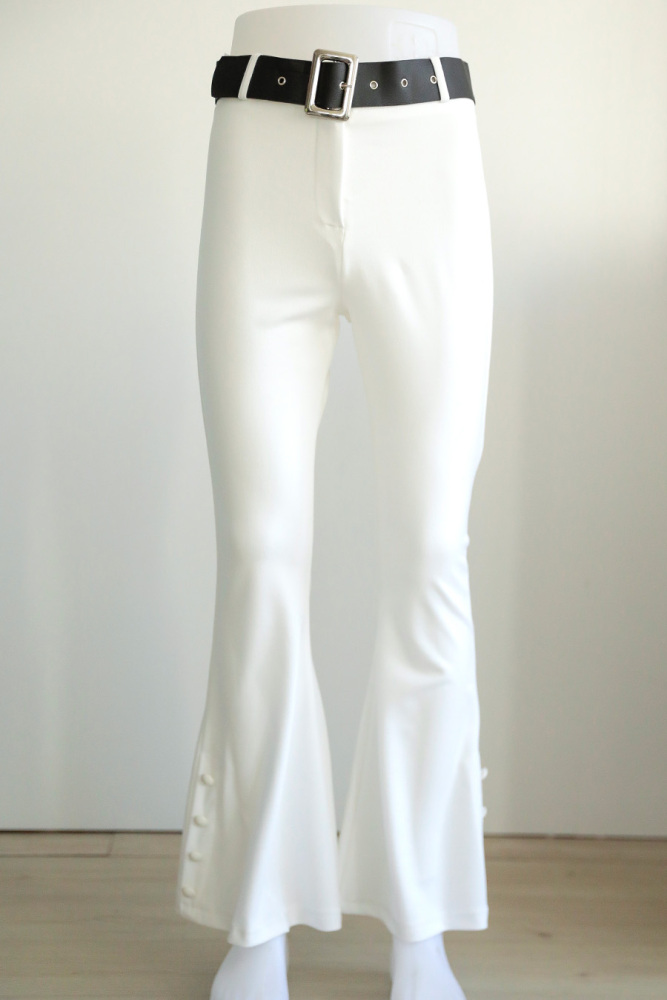 Neva Style - İspanyol Paça Beyaz Tesettür Pantolon 10781B - 1
