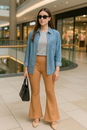  İspanyol Paça Bisküvi Tesettür Pantolon 1073BS - NEVA STYLE