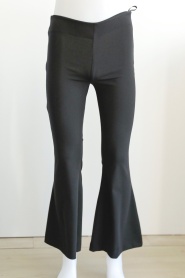 Neva Style - İspanyol Paça Siyah Tesettür Pantolon 1073S - Thumbnail