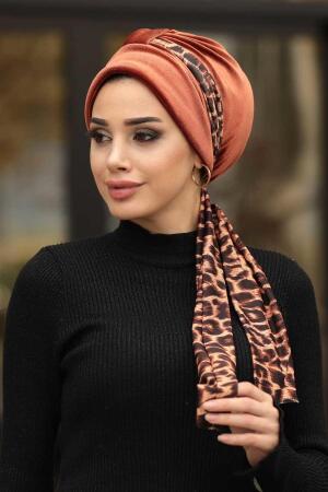 Neva Style - Kadife Taba Bone Şapka 7524TB - 1