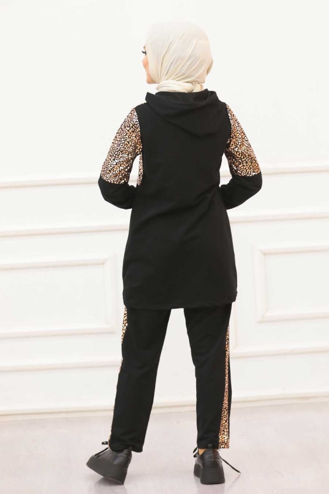 Neva Style - Kapşonlu Bakır Tesettür İkili Takım 65344BKR - 2