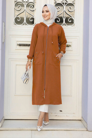 Manteau long à capuche – Terracotta 511KRMT 