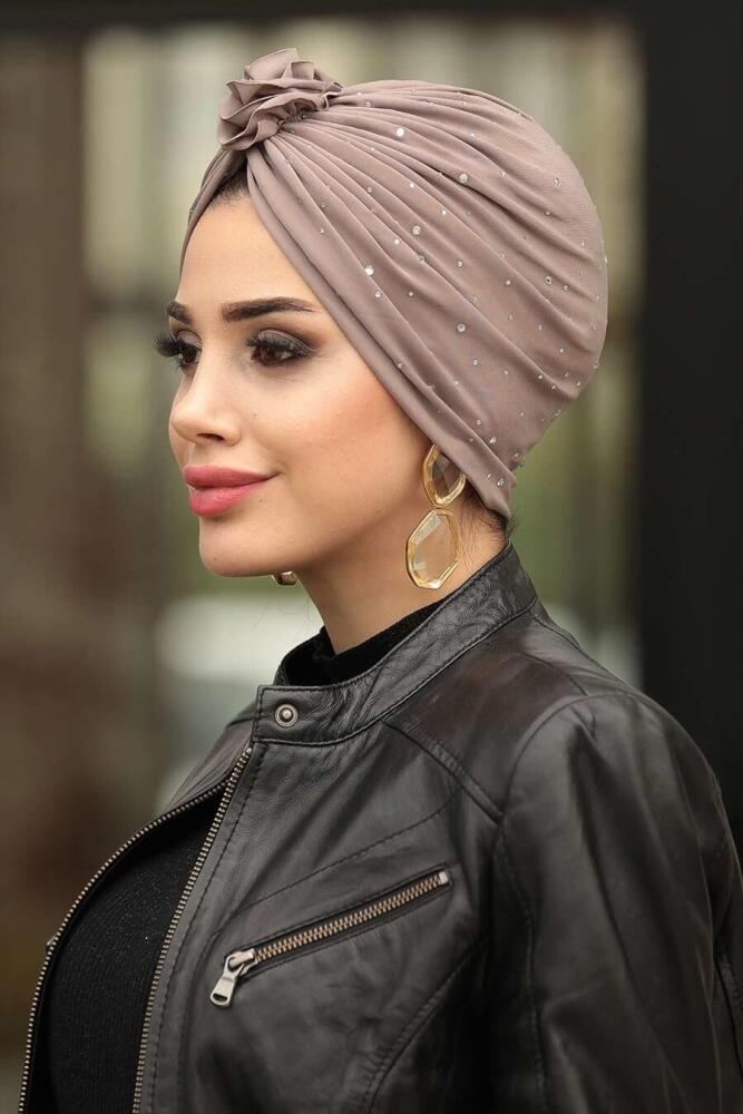 Neva Style - Kar Yağdı Vizon Bone Şal 7527V - 1