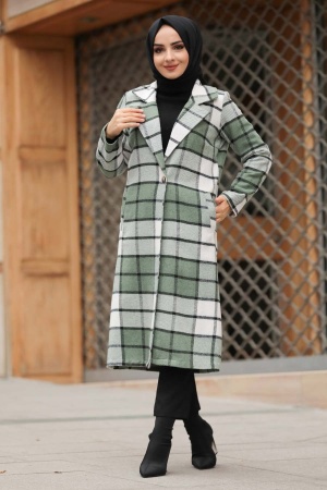 Neva Style - Kareli Çağla Tesettür Kap 5589CY - 1