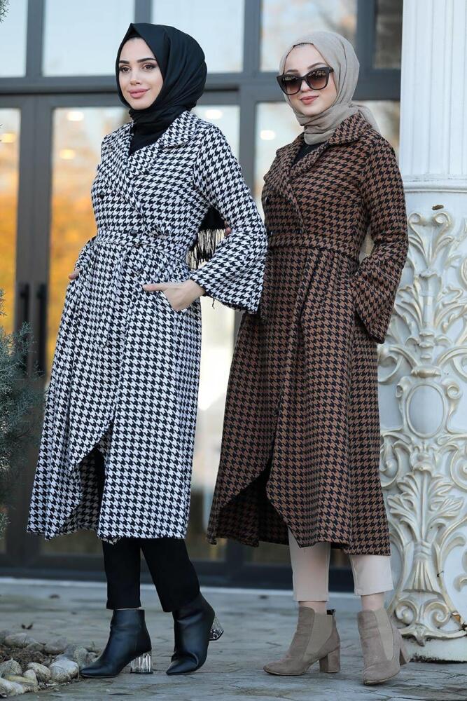 Neva Style - Kazayağı Desenli Ekru Tesettür Kap 50771E - 3